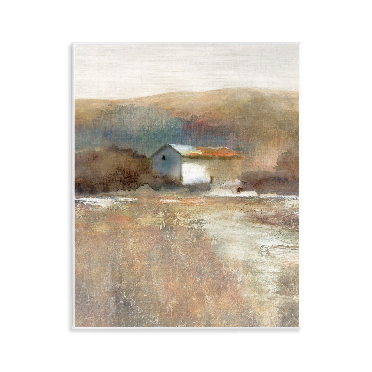 Stupell Industries Distant Cabin with Rustic Scenery Wall Plaque By Carol Robinson